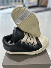 Rick Owens Jumbo Lace Padded Sneaks Low Black Milk - Pre-Owned Size 41 (Replacement box)