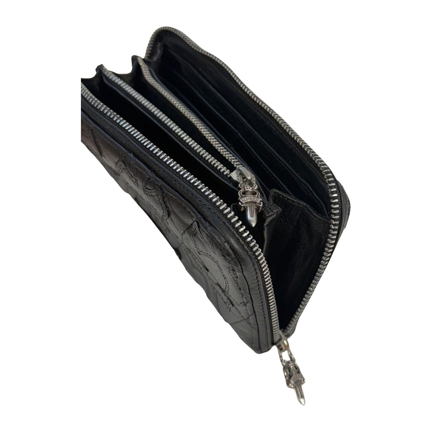 Chrome Hearts All Over Cemetery Scroll Full Zip Wallet - Lightly Used