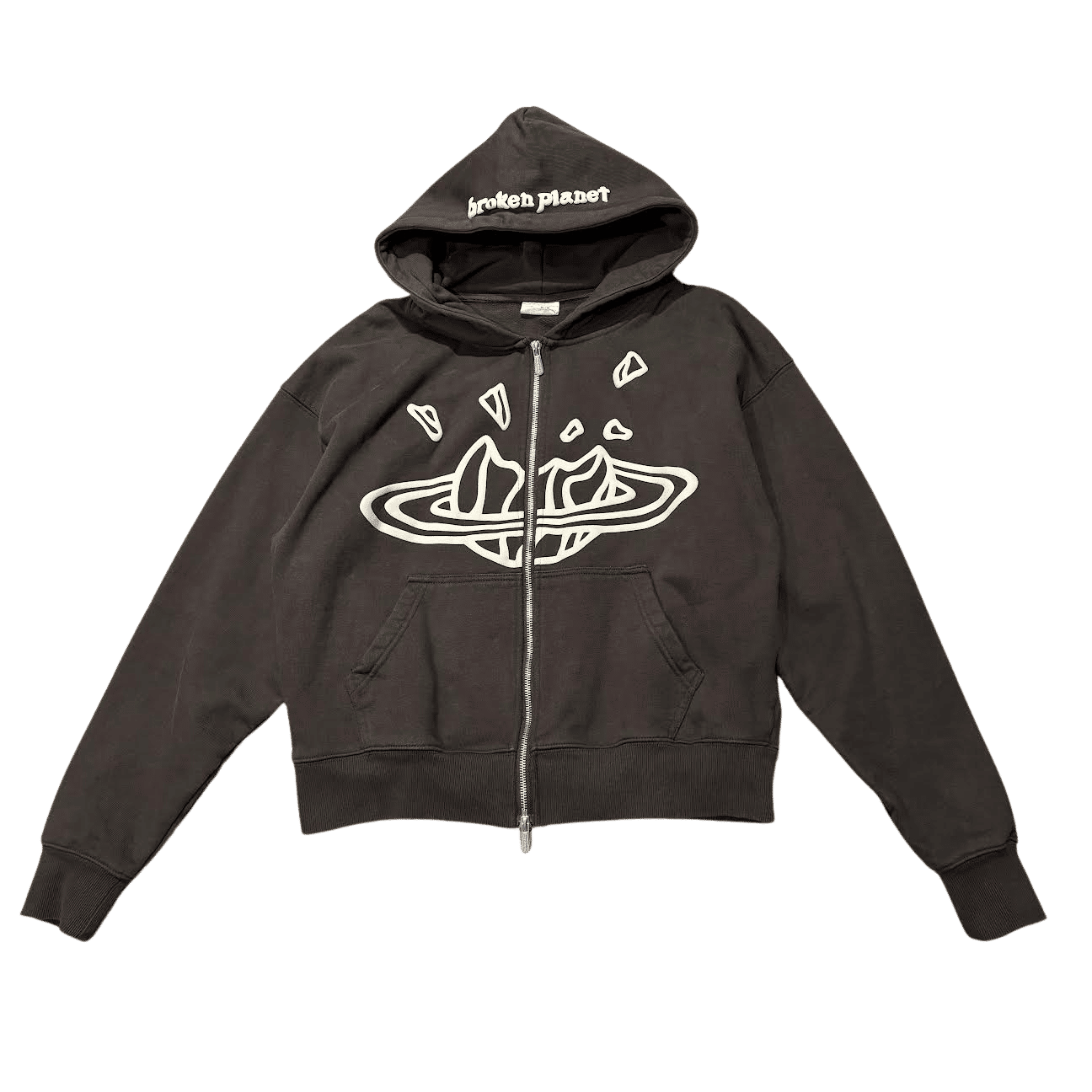 Broken Planet Double Zip-Up Hoodie Brown (Preowned SIze S) - Pre-Owned