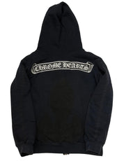 Vintage Chrome Hearts Fleur Scroll Thermal Zip-Up Hoodie Black - Pre-Owned Size M