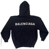 Balenciaga Back Classic Logo Hoodie Black