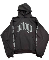 Balenciaga Distressed Nologo Hoodie Black