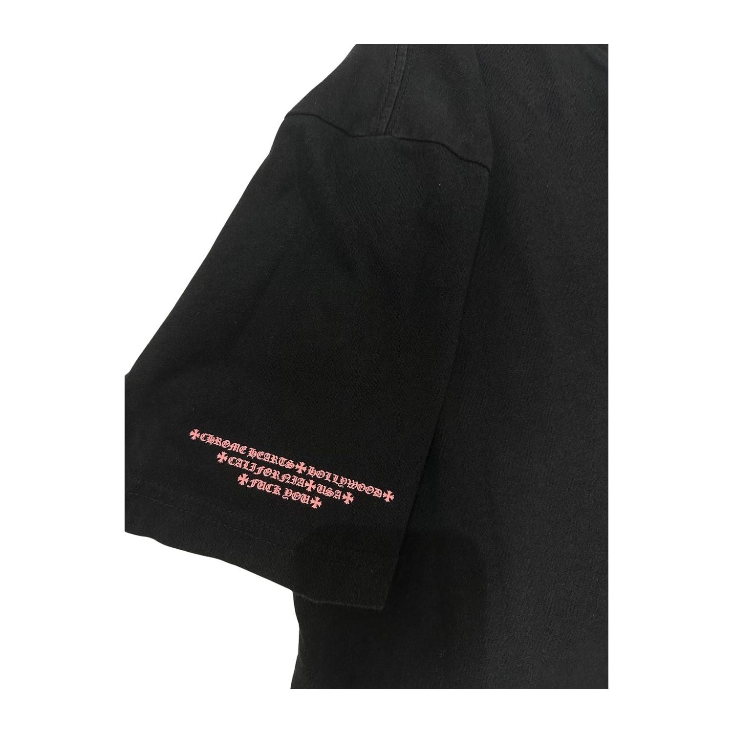 Chrome Hearts Vertical Logo Pink Made In Hollywood T-Shirt Black - Lightly Used Size L