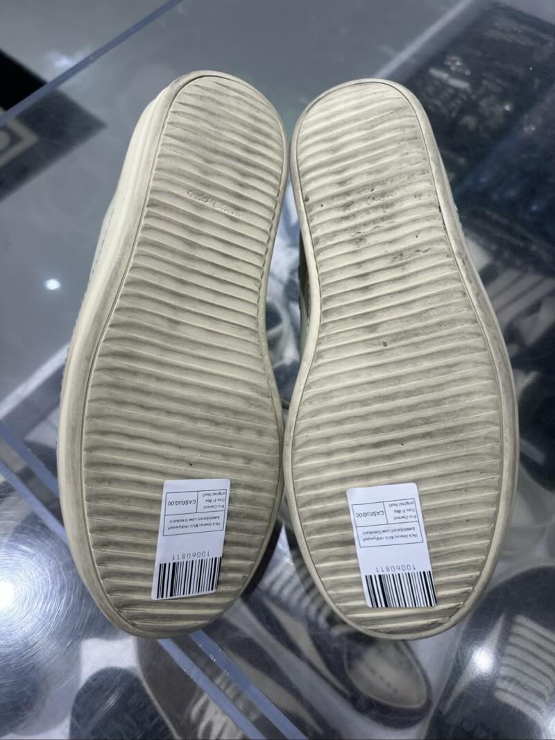 Rick Owens Milk Hollywood Jumbolaced Low Sneakers - Pre-Owned Size 11 (No original box)