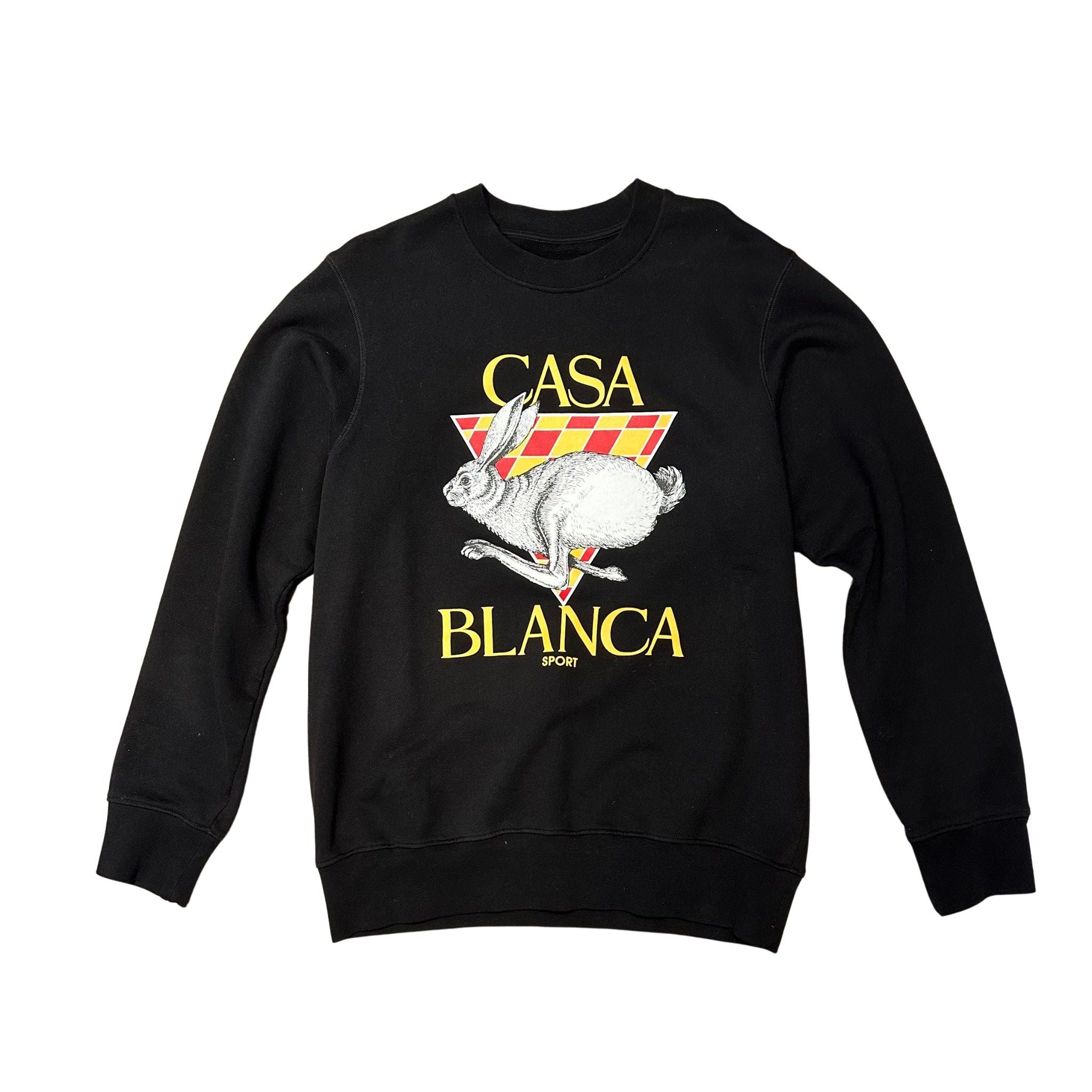 Casablanca Casa Sport Screen Print Sweatshirt Black (Preowned Size L) - Pre-Owned
