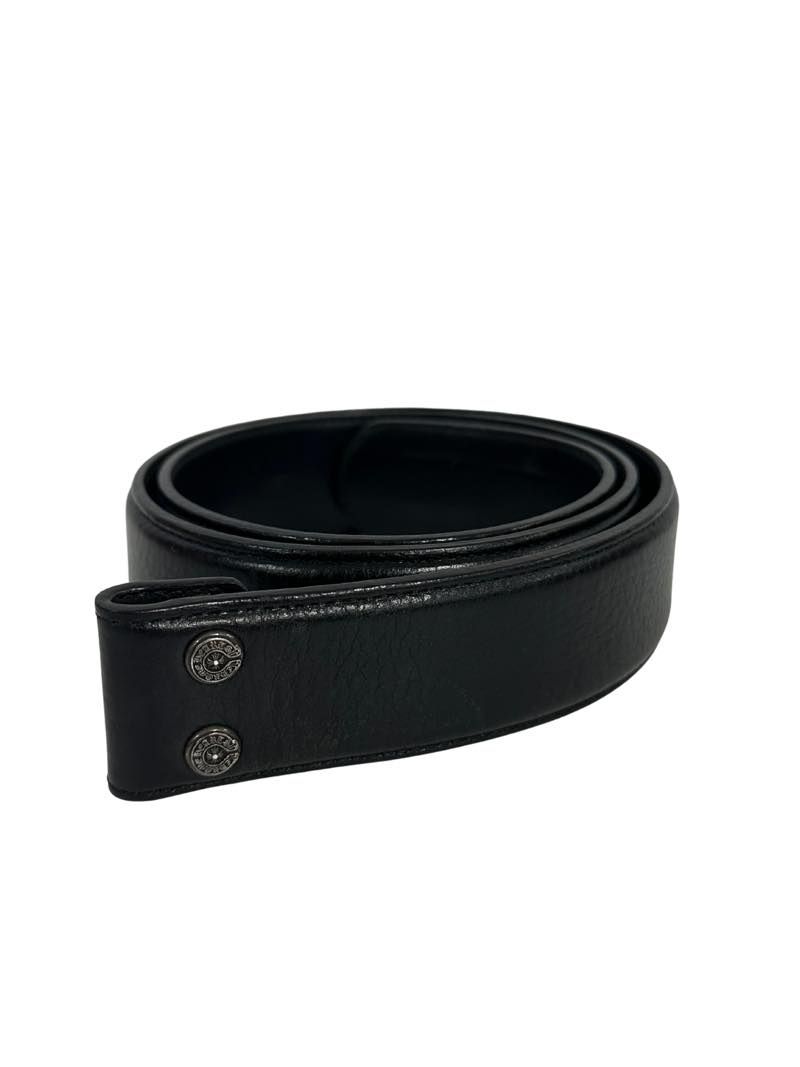 Chrome Hearts Leather Silver Belt Strap Black - Lightly Pre-Owned Size 30