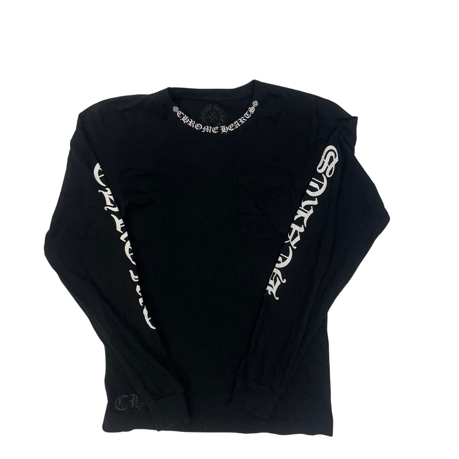 Chrome Hearts Neck Logo L/S T-Shirt Black White - Lightly Pre-Owned Size M