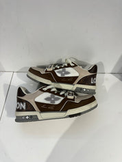 Louis Vuitton LV Trainer Moka Brown Monogram Flower - Pre-Owned Size 11 (No original box)