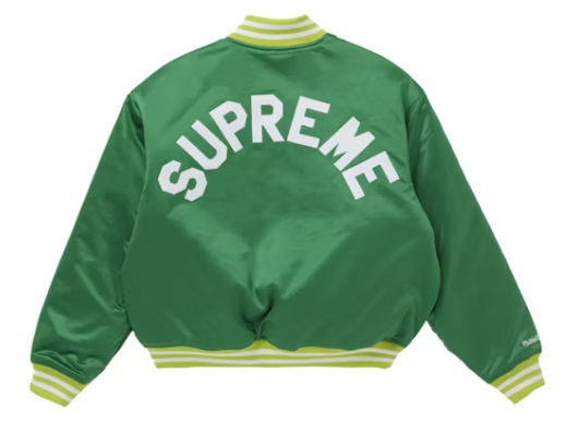 Supreme Mitchell & Ness Satin Varsity Jacket (FW24) Green