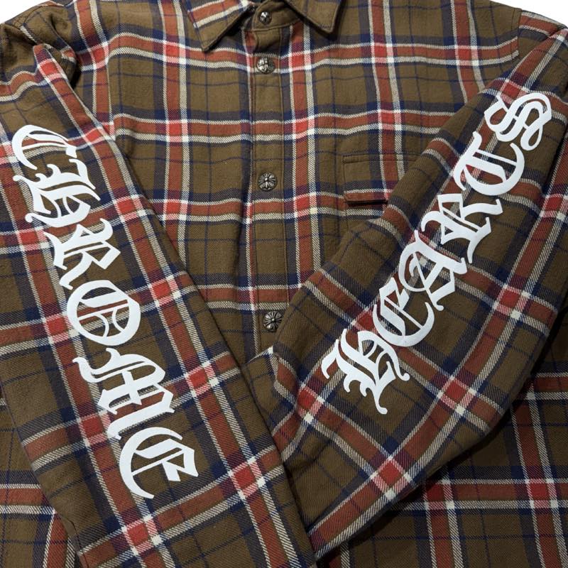 Chrome Hearts Quilted Padded Flannel Plaid Jacket Brown - Lightly Used Size XL