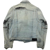 Amiri MX2 Bandana Patch Denim Trucker Jacket Clay Indigo - Pre-Owned Size L