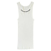 Chrome Hearts Neck Logo Rib Tank Top White