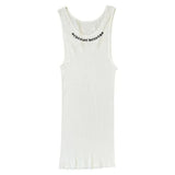 Chrome Hearts Neck Logo Rib Tank Top White