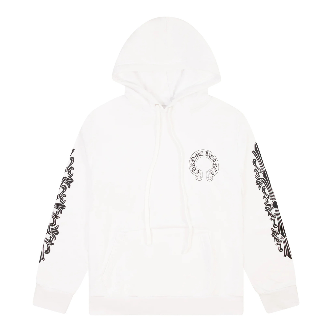 Chrome Hearts Horseshoe Floral Pullover Hoodie White