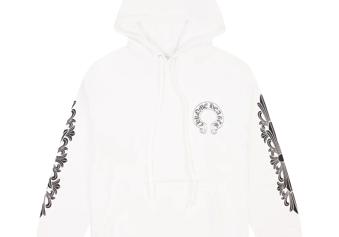 Chrome Hearts Horseshoe Floral Pullover Hoodie White