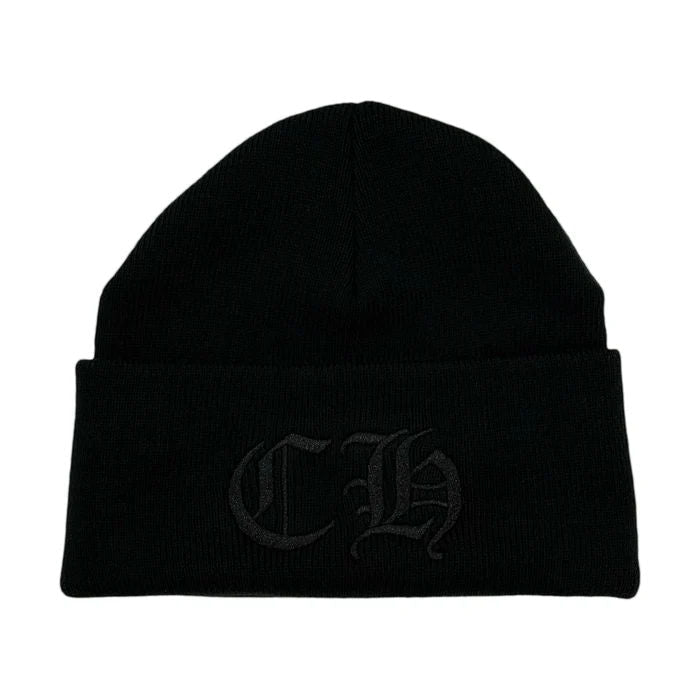 Chrome Hearts Embroidered CH Logo Beanie Tonal Black
