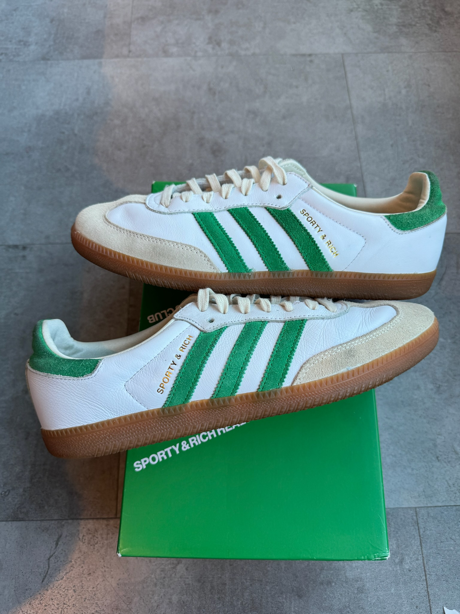 Adidas Samba OG Sporty & Rich White Green (Preowned Size 9.5)