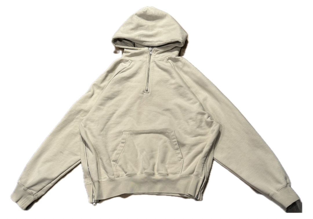 Fear of God Season Two Half-Zip Side Zipper Pullover Hoodie Beige (2016-2017) (Preowned size L)