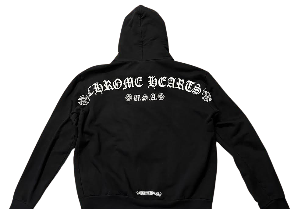 Chrome Hearts T-Bar Shoulder Logo Zip-Up Hoodie Black (Preowned)