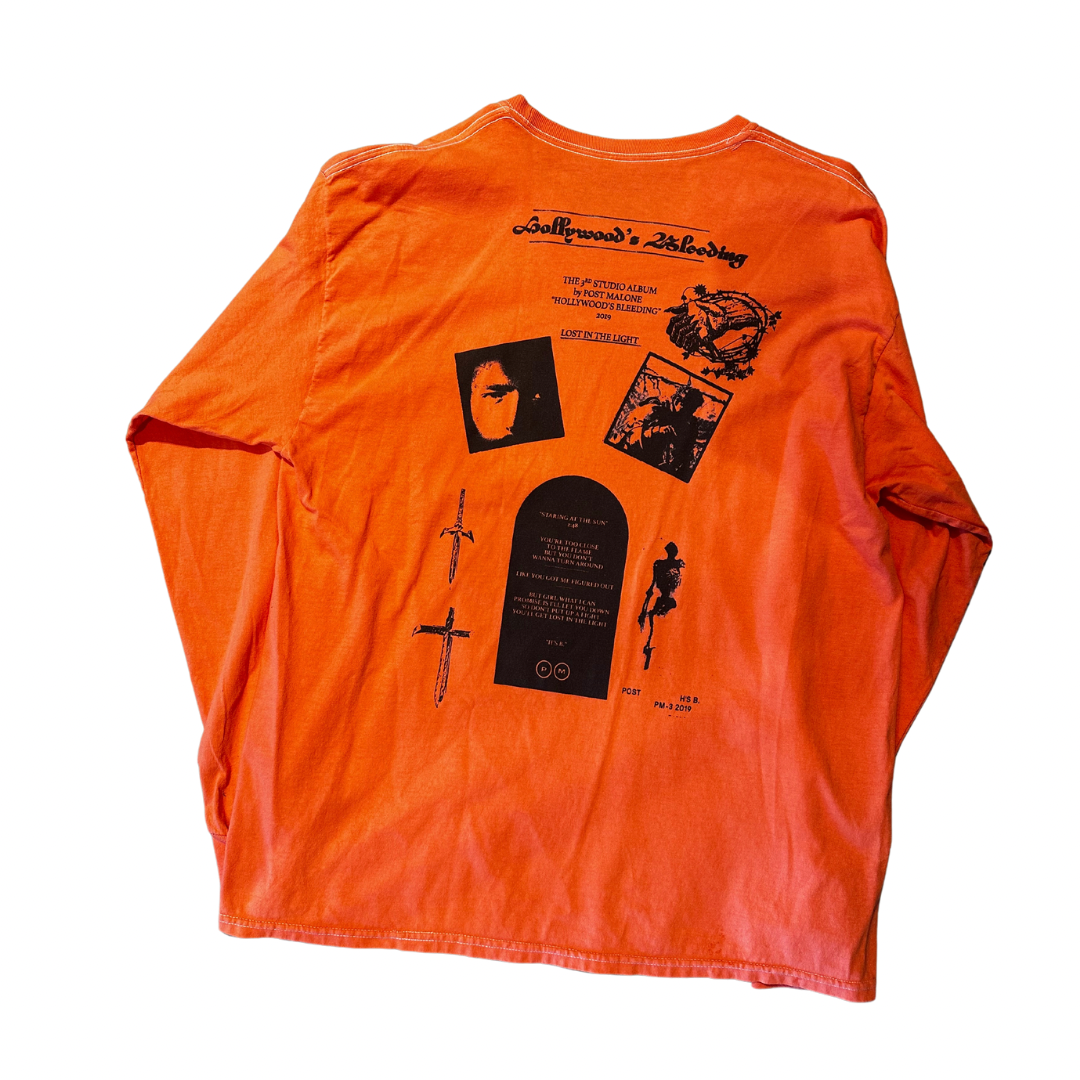 Post Malone Hollywood's Bleeding L/S T-Shirt Orange (Preowned)