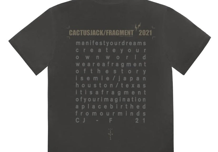 Travis Scott Cactus Jack For Fragment Create T-Shirt Washed Black