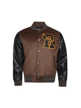 Rhude Hills Varsity Jacket Brown Black