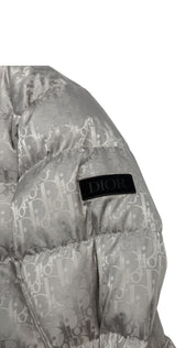 Dior Oblique Technical Jacquard Down Jacket Silver - Lightly Pre-Owned Size M