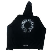 Chrome Hearts Floral Horseshoe Logo Zip Up Hoodie Black - Pre-Owned Size XL