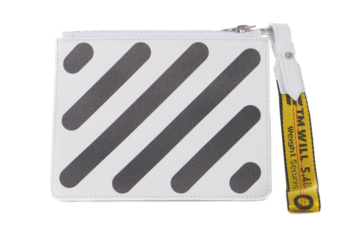 Off-White Diag Double Clutch White w/ Industrial Tape Strap - Pre-Owned
