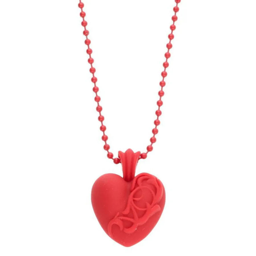 Chrome Hearts Silicone Heart Necklace Red
