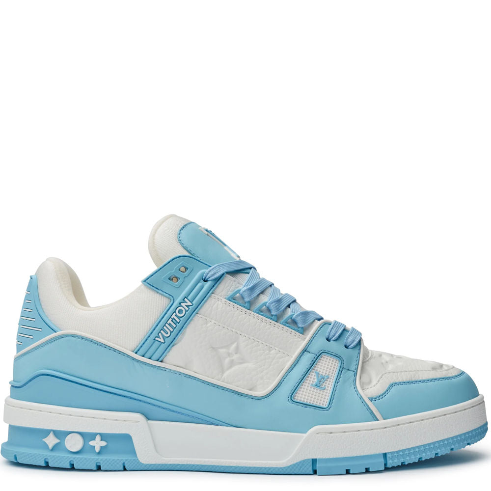 Louis Vuitton LV Trainer Baby Blue White - Pre-Owned Size 4.5Y (No Original Box)