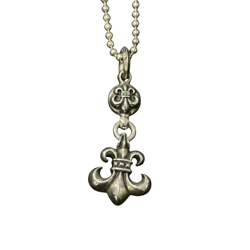 Chrome Hearts One Ball Fleur Pendant w/ 24in Ball Chain - Lightly Used