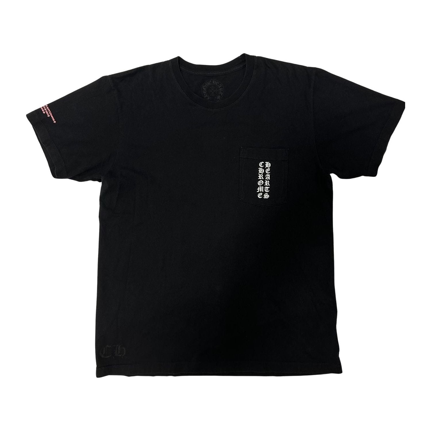 Chrome Hearts Vertical Logo Pink Made In Hollywood T-Shirt Black - Lightly Used Size L