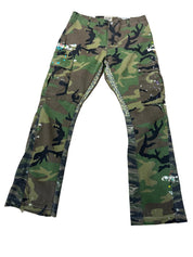 Gallery Dept Camoflage Paint Splatter Flare Cargo Pants - Pre-Owned Size 36