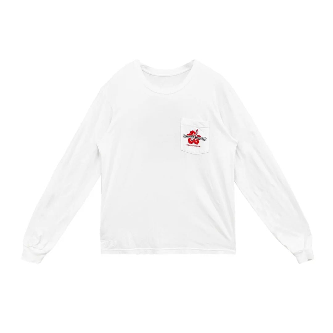 Chrome Hearts Honolulu Exclusive Hibiscus Flower L/S T-Shirt White