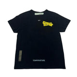 Off-White Temperature Fire Tape T-Shirt Black - Pre-Owned Size XS
