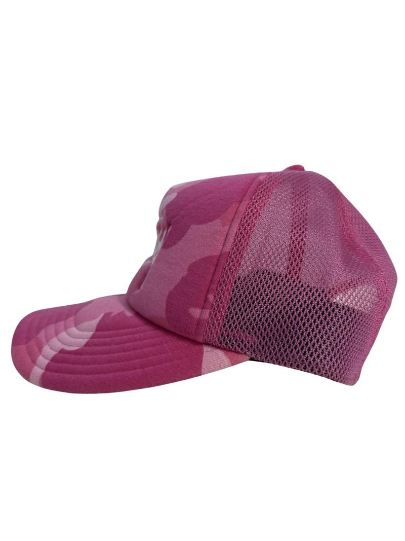 BAPE x Stussy Trucker Cap Pink - Pre Owned