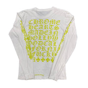 Chrome Hearts Neon Eye Chart Floral L/S T-Shirt White - Pre-Owned Size M