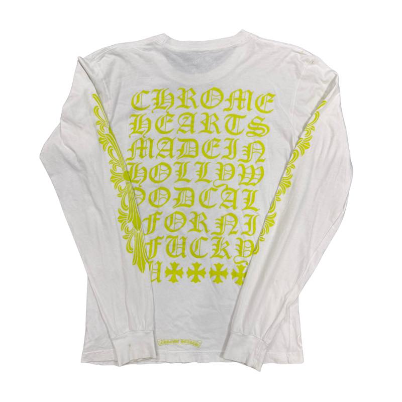 Chrome Hearts Neon Eye Chart Floral L/S T-Shirt White - Pre-Owned Size M