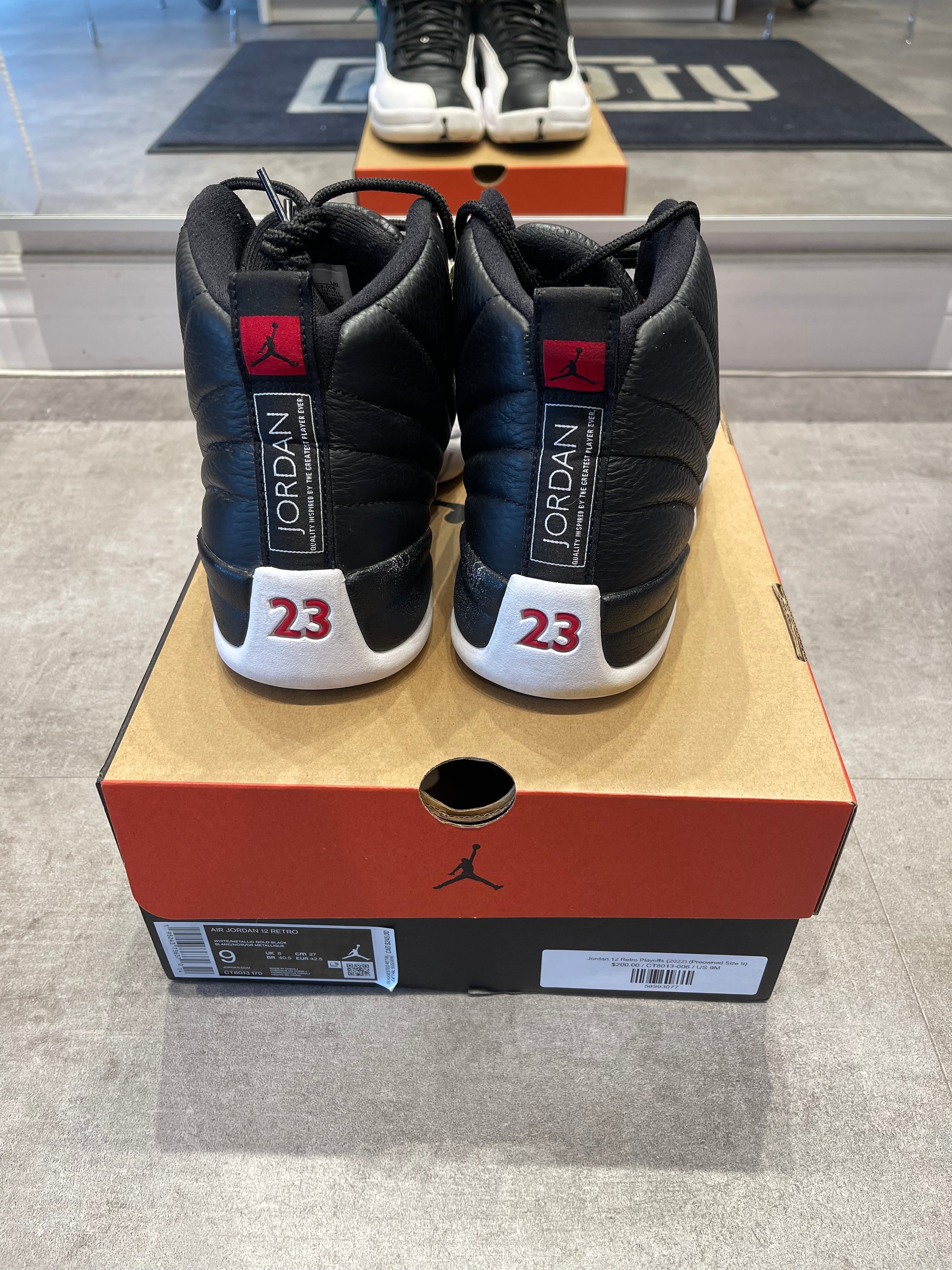 Jordan 12 Retro Playoffs (2022) (Preowned Size 9)