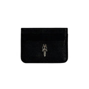 Chrome Hearts Silver Dagger Scroll Black Card Holder
