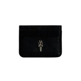 Chrome Hearts Silver Dagger Scroll Black Card Holder