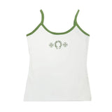 Chrome Hearts Green & White Horseshoe Logo Tank Top (Womens)