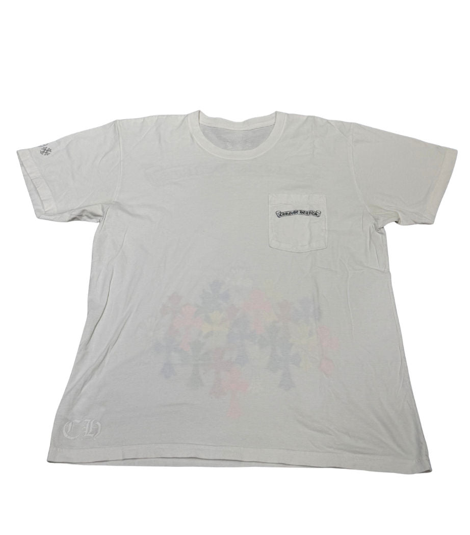 Chrome Hearts Multi Color Cross Cemetery T-Shirt White - Lightly Used Size L