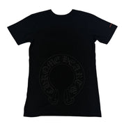 Chrome Hearts Tonal Horseshoe Red Scroll Logo T-Shirt Black