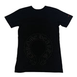 Chrome Hearts Tonal Horseshoe Red Scroll Logo T-Shirt Black