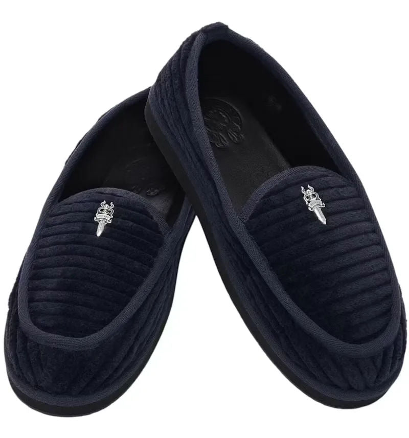 Chrome Hearts Dagger Corduroy Loafers Navy