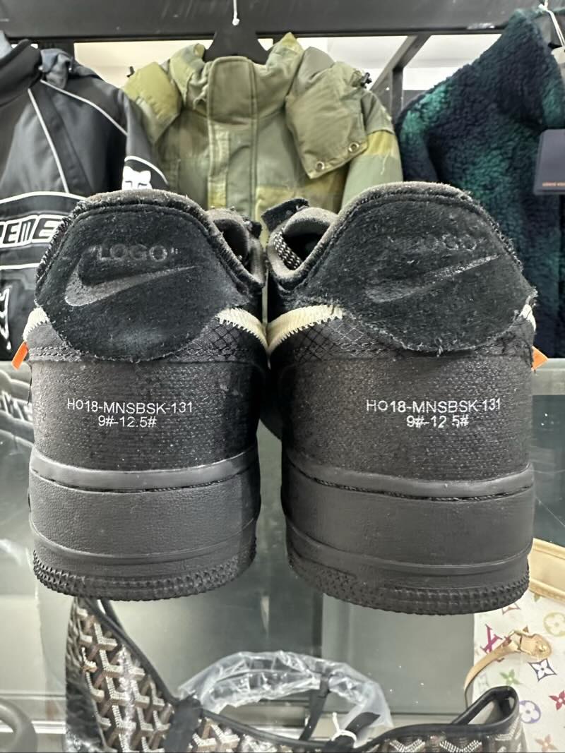 Nike Air Force 1 Low Off-White Black White - Pre-Owned Size 10.5 (No original box)