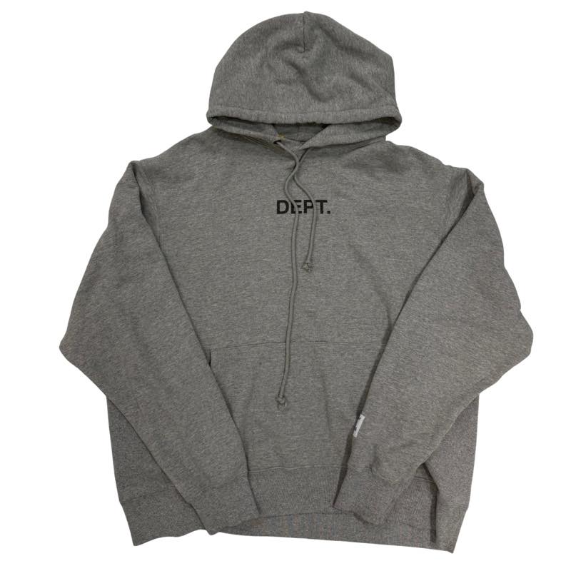 Gallery Dept Centre Logo Hoodie Grey - Lightly Pre-Owned Size XXL