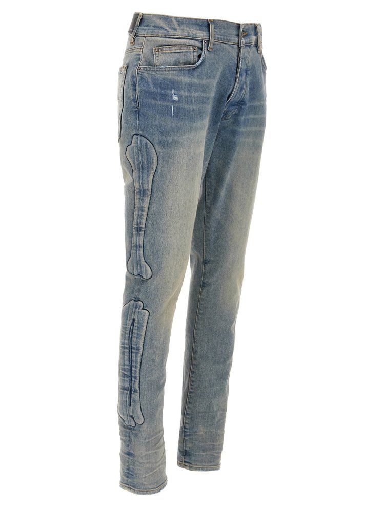 Amiri Staggered 3D Bone Skinny Jeans